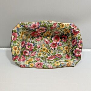Vintage BCM Lord Nelson Ware Chinz Candy Trinket Soap Nut Dish Briar Rose ENG